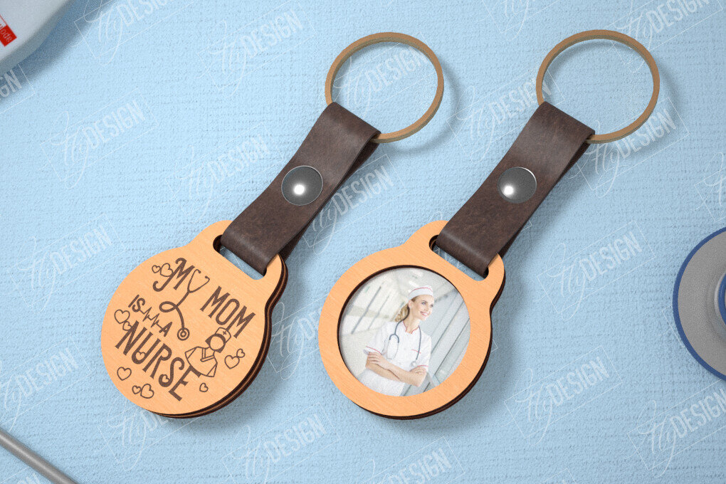 Intra απο ξύλο plywood 3mm-4mm πάχος – Μπρελόκ Νοσοκόμας με Φωτογραφία |Σήμα Νοσηλευτικής Δίασταση  5x5 cm INTRAFABR-114250643