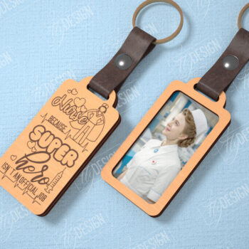 Intra απο ξύλο plywood 3mm-4mm πάχος – Μπρελόκ Νοσοκόμας με Φωτογραφία |Σήμα Νοσηλευτικής Δίασταση  5x5 cm INTRAFABR-114250666 - Image 1