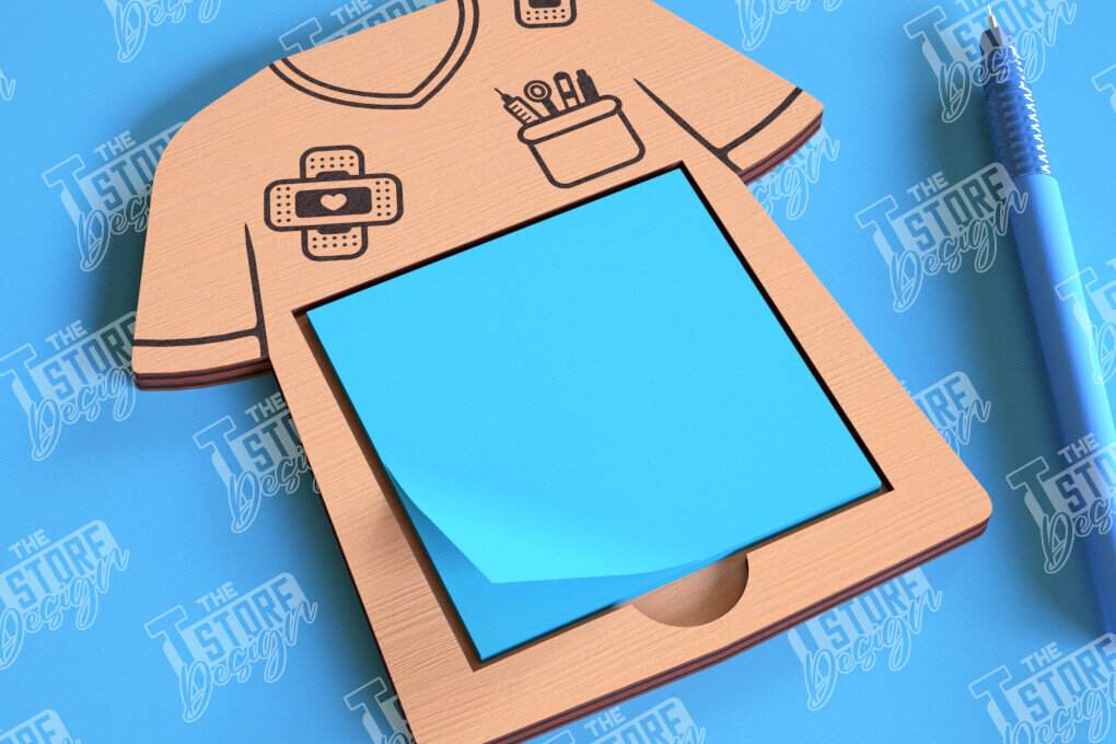 Intra απο ξύλο plywood 3mm-4mm πάχος – Κάτοχος σημειώματος νοσοκόμας | Θήκη για κολλώδη σημειώματα Δίασταση  20x20 cm INTRAFABR-101556096