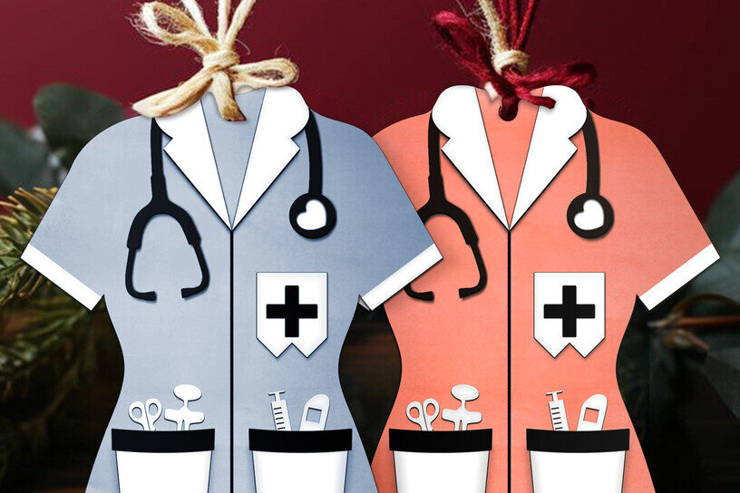 Intra απο ξύλο plywood 3mm-4mm πάχος – Nurse Personalized Στολίδι Δίασταση  20x20 cm INTRAFABR-119003944