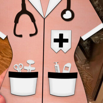 Intra απο ξύλο plywood 3mm-4mm πάχος – Nurse Personalized Στολίδι Δίασταση  20x20 cm INTRAFABR-119003944 - Image 3