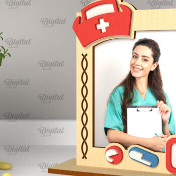 Intra απο ξύλο plywood 3mm-4mm πάχος – Νοσοκόμα Κορνίζα φωτογραφιών Σχεδιασμός Νοσοκόμας Δίασταση  20x20 cm INTRAFABR-101704743 - Image 1