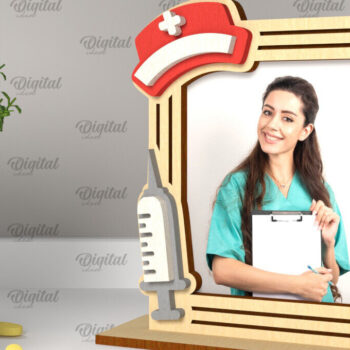 Intra απο ξύλο plywood 3mm-4mm πάχος – Νοσοκόμα Κορνίζα φωτογραφιών Σχεδιασμός Νοσοκόμας Δίασταση 20x20 cm INTRAFABR-101704406 - Image 1