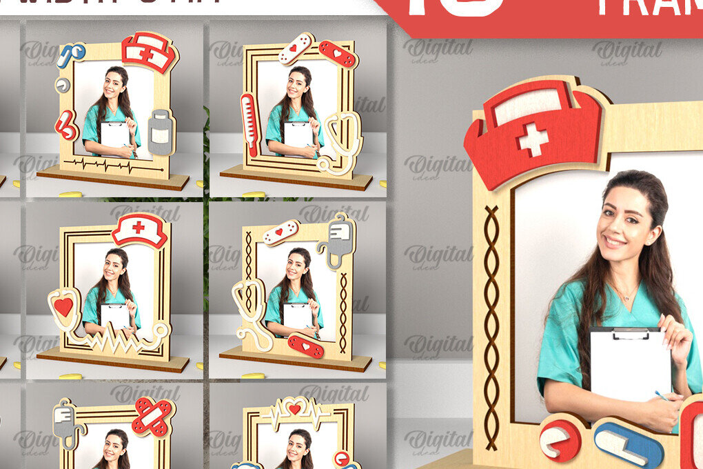 Intra απο ξύλο plywood 3mm-4mm πάχος – Πακέτο κοπής με λέιζερ Κορνίζες Νοσοκόμας Δίασταση  20x20 cm INTRAFABR-101758002