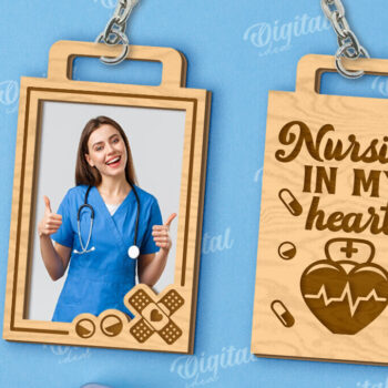 Intra απο ξύλο plywood 3mm-4mm πάχος – Δέσμη κοπής με λέιζερ μπρελόκ φωτογραφιών νοσοκόμας Δίασταση  5x5 cm INTRAFABR-118489663 - Image 4