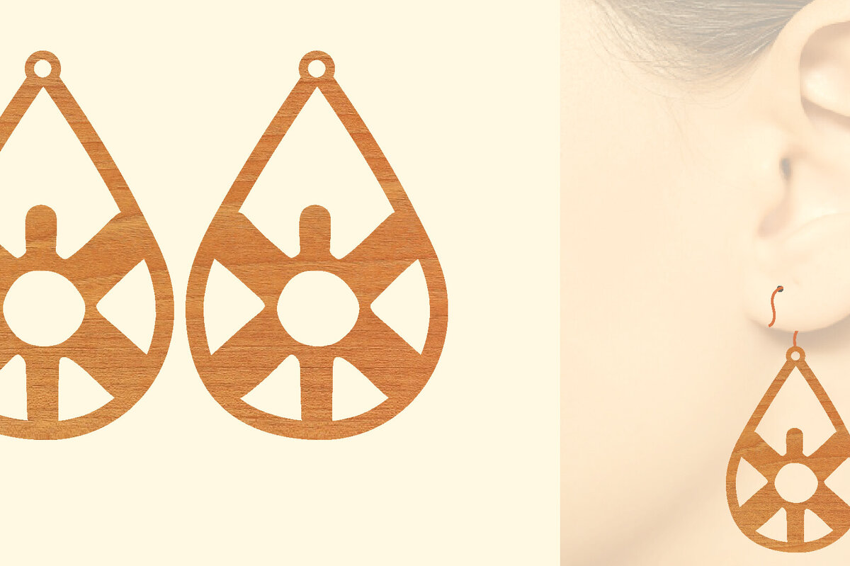 Intra απο ξύλο plywood 3mm-4mm πάχος – Ξύλινα σκουλαρίκια Nurse Δίασταση  5x5 cm INTRAFABR-97190751