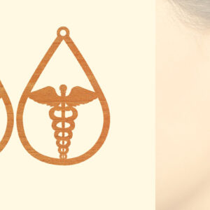 Intra απο ξύλο plywood 3mm-4mm πάχος – Ξύλινα σκουλαρίκια Nurse Δίασταση 5x5 cm INTRAFABR-97190809