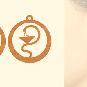 Intra απο ξύλο plywood 3mm-4mm πάχος – Ξύλινα σκουλαρίκια Nurse Δίασταση  5x5 cm INTRAFABR-97189937