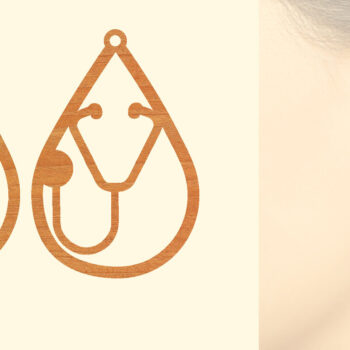 Intra απο ξύλο plywood 3mm-4mm πάχος – Ξύλινα σκουλαρίκια Nurse Δίασταση  5x5 cm INTRAFABR-97190055 - Image 1