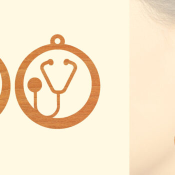 Intra απο ξύλο plywood 3mm-4mm πάχος – Ξύλινα σκουλαρίκια Nurse Δίασταση  5x5 cm INTRAFABR-97190211 - Image 1