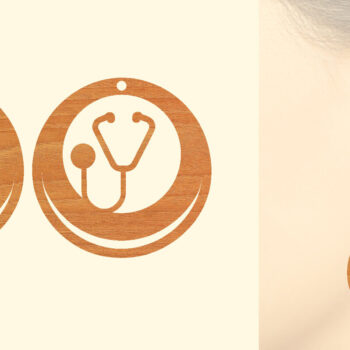 Intra απο ξύλο plywood 3mm-4mm πάχος – Ξύλινα σκουλαρίκια Nurse Δίασταση  5x5 cm INTRAFABR-97190264 - Image 1