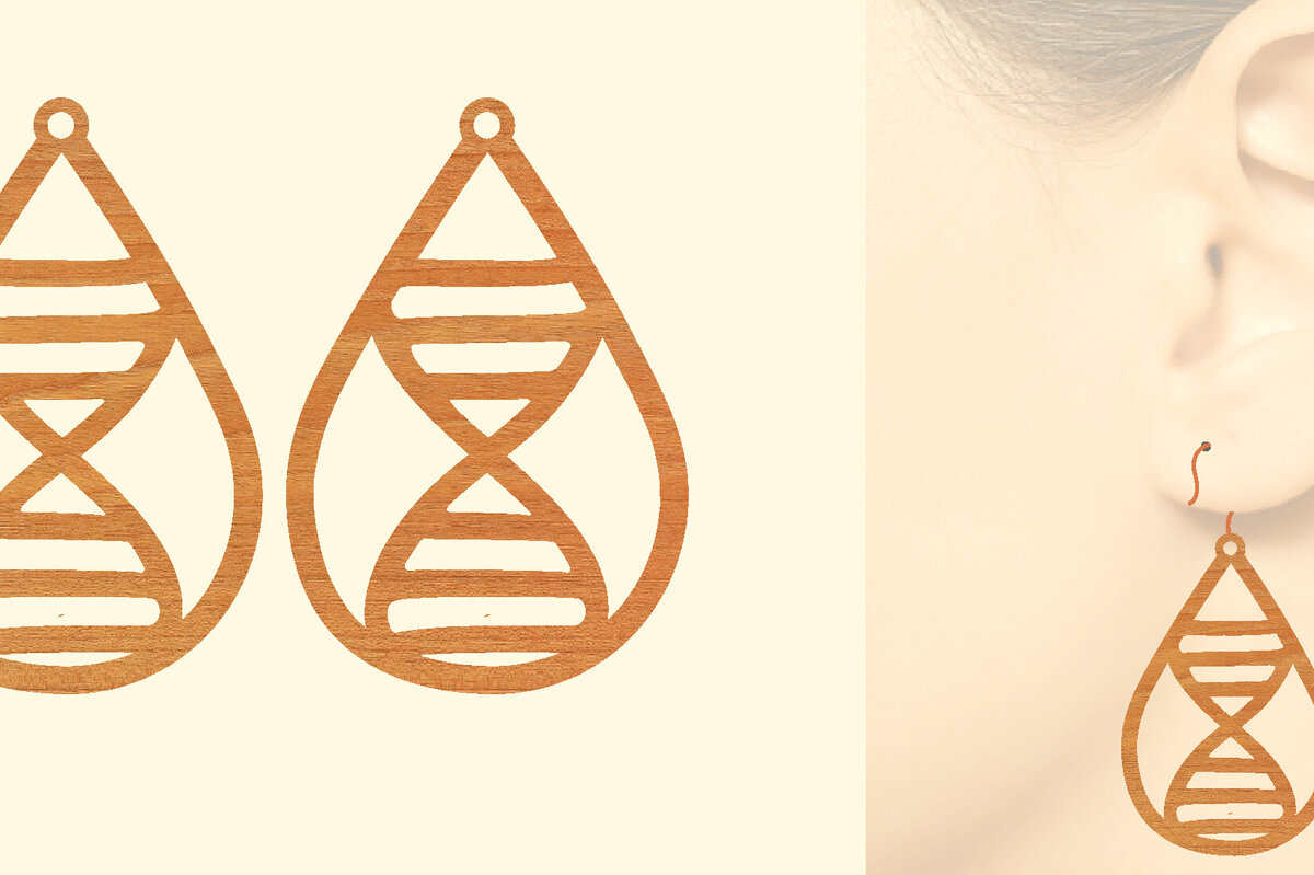 Intra απο ξύλο plywood 3mm-4mm πάχος – Ξύλινα σκουλαρίκια Nurse Δίασταση  5x5 cm INTRAFABR-97190336