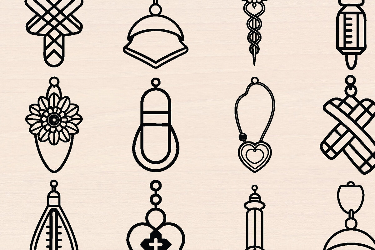 Intra απο ξύλο plywood 3mm-4mm πάχος – Nurse Ξύλινα Σκουλαρίκια Πακέτο Cut Laser Δίασταση  5x5 cm INTRAFABR-119692072