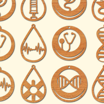 Intra απο ξύλο plywood 3mm-4mm πάχος – Nurse Ξύλινα Σκουλαρίκια Πακέτο Cut Laser Δίασταση  5x5 cm INTRAFABR-97191095 - Image 1