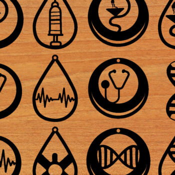 Intra απο ξύλο plywood 3mm-4mm πάχος – Nurse Ξύλινα Σκουλαρίκια Πακέτο Cut Laser Δίασταση  5x5 cm INTRAFABR-97191095 - Image 2