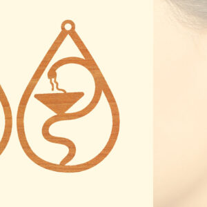 Intra απο ξύλο plywood 3mm-4mm πάχος – Ξύλινα σκουλαρίκια Nurse Δίασταση 5x5 cm INTRAFABR-97189834