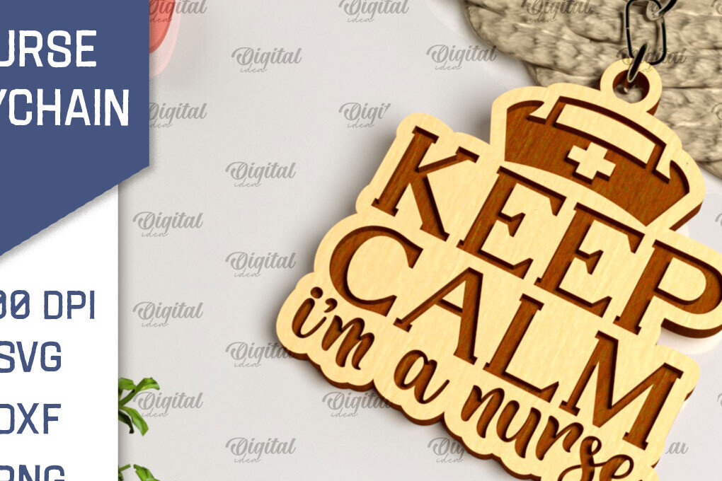 Intra απο ξύλο plywood 3mm-4mm πάχος –  κοπής με λέιζερ ξύλινο μπρελόκ Nurse Δίασταση  5x5 cm INTRAFABR-104300798