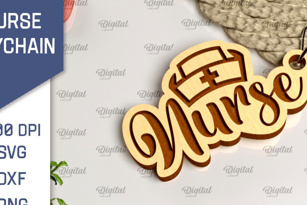 Intra απο ξύλο plywood 3mm-4mm πάχος –  κοπής με λέιζερ ξύλινο μπρελόκ Nurse Δίασταση  5x5 cm INTRAFABR-104300619