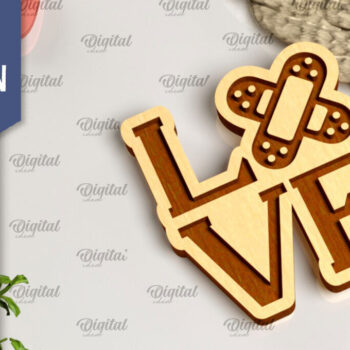 Intra απο ξύλο plywood 3mm-4mm πάχος –  κοπής με λέιζερ ξύλινο μπρελόκ Nurse Δίασταση  5x5 cm INTRAFABR-104300641 - Image 1