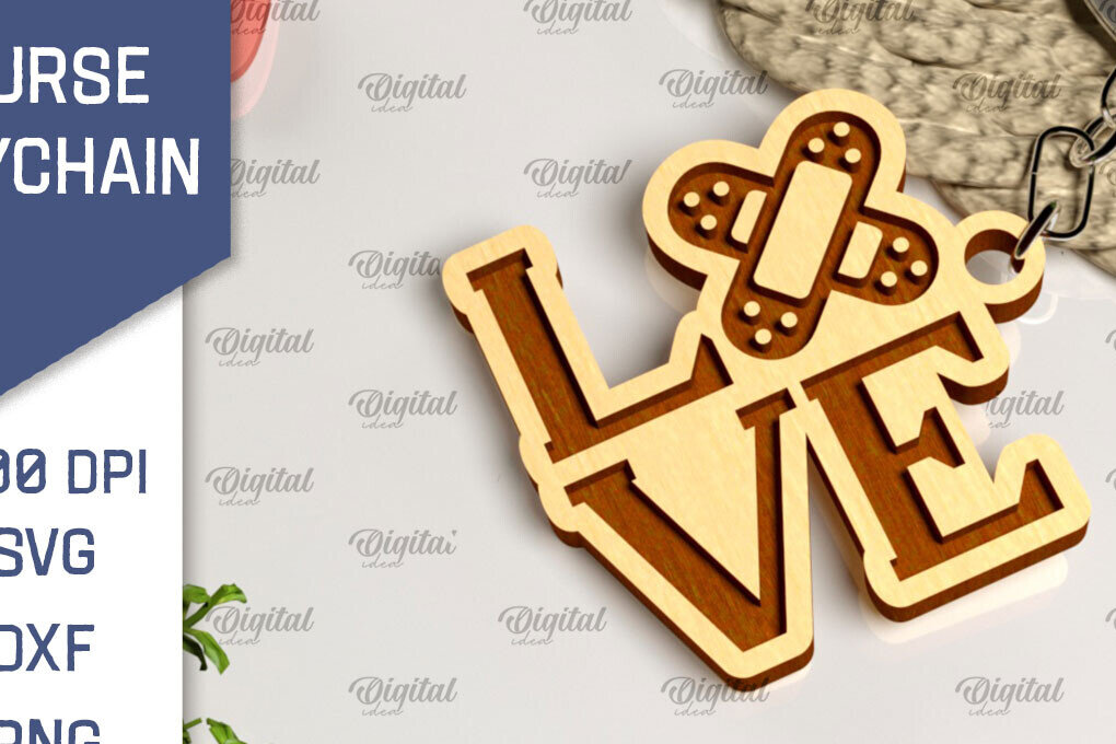 Intra απο ξύλο plywood 3mm-4mm πάχος –  κοπής με λέιζερ ξύλινο μπρελόκ Nurse Δίασταση  5x5 cm INTRAFABR-104300641