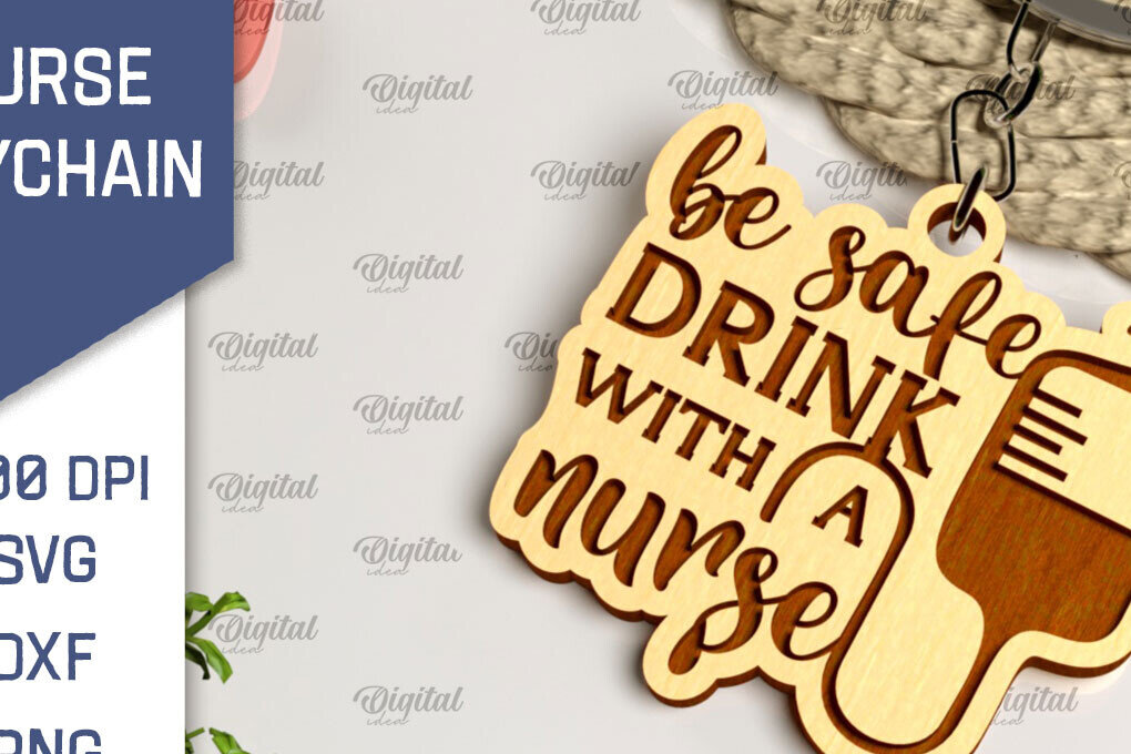 Intra απο ξύλο plywood 3mm-4mm πάχος –  κοπής με λέιζερ ξύλινο μπρελόκ Nurse Δίασταση  5x5 cm INTRAFABR-104300677