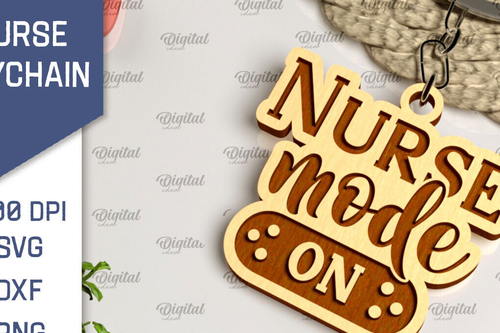 Intra απο ξύλο plywood 3mm-4mm πάχος –  κοπής με λέιζερ ξύλινο μπρελόκ Nurse Δίασταση  5x5 cm INTRAFABR-104300696