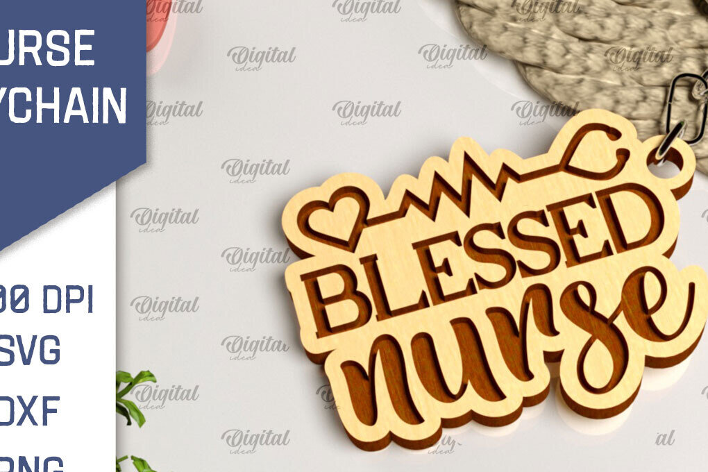 Intra απο ξύλο plywood 3mm-4mm πάχος –  κοπής με λέιζερ ξύλινο μπρελόκ Nurse Δίασταση  5x5 cm INTRAFABR-104300731