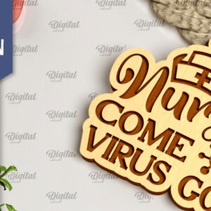 Intra απο ξύλο plywood 3mm-4mm πάχος –  κοπής με λέιζερ ξύλινο μπρελόκ Nurse Δίασταση  5x5 cm INTRAFABR-104300753