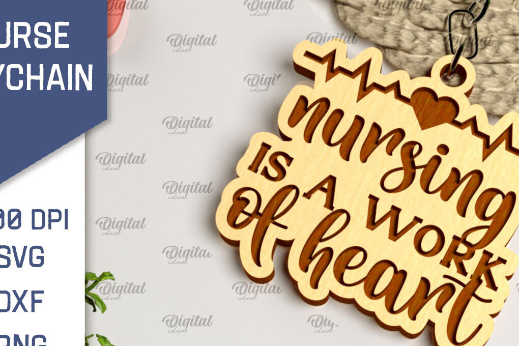 Intra απο ξύλο plywood 3mm-4mm πάχος –  κοπής με λέιζερ ξύλινο μπρελόκ Nurse Δίασταση  5x5 cm INTRAFABR-104300778