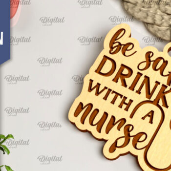 Intra απο ξύλο plywood 3mm-4mm πάχος – Nurse Ξύλινα μπρελόκ Πακέτο κοπής με λέιζερ Δίασταση  5x5 cm INTRAFABR-104301696 - Image 6