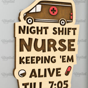 Intra απο ξύλο plywood 3mm-4mm πάχος – Nurse Wooden Magnet Δίασταση  20x20 cm INTRAFABR-98591288