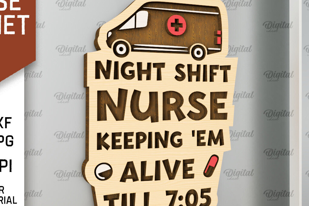 Intra απο ξύλο plywood 3mm-4mm πάχος – Nurse Wooden Magnet Δίασταση  20x20 cm INTRAFABR-98591288