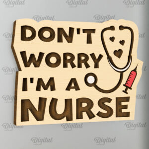 Intra απο ξύλο plywood 3mm-4mm πάχος – Nurse Wooden Magnet Δίασταση  20x20 cm INTRAFABR-98591040