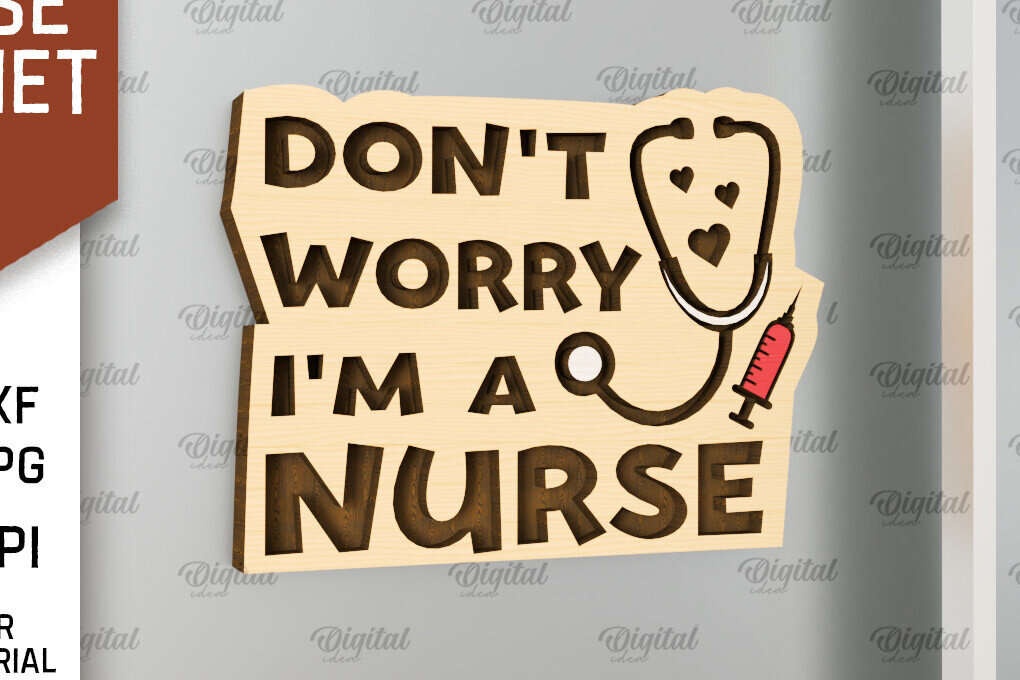 Intra απο ξύλο plywood 3mm-4mm πάχος – Nurse Wooden Magnet Δίασταση  20x20 cm INTRAFABR-98591040
