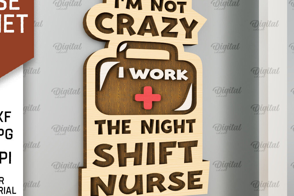 Intra απο ξύλο plywood 3mm-4mm πάχος – Nurse Wooden Magnet Δίασταση  20x20 cm INTRAFABR-98591124