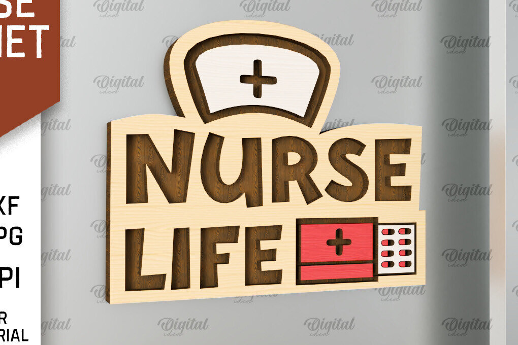 Intra απο ξύλο plywood 3mm-4mm πάχος – Nurse Wooden Magnet Δίασταση  20x20 cm INTRAFABR-98591187