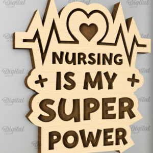 Intra απο ξύλο plywood 3mm-4mm πάχος – Nurse Wooden Magnet Δίασταση  20x20 cm INTRAFABR-98591237