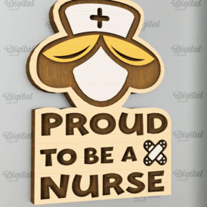 Intra απο ξύλο plywood 3mm-4mm πάχος – Nurse Wooden Magnet Δίασταση 20x20 cm INTRAFABR-98590977