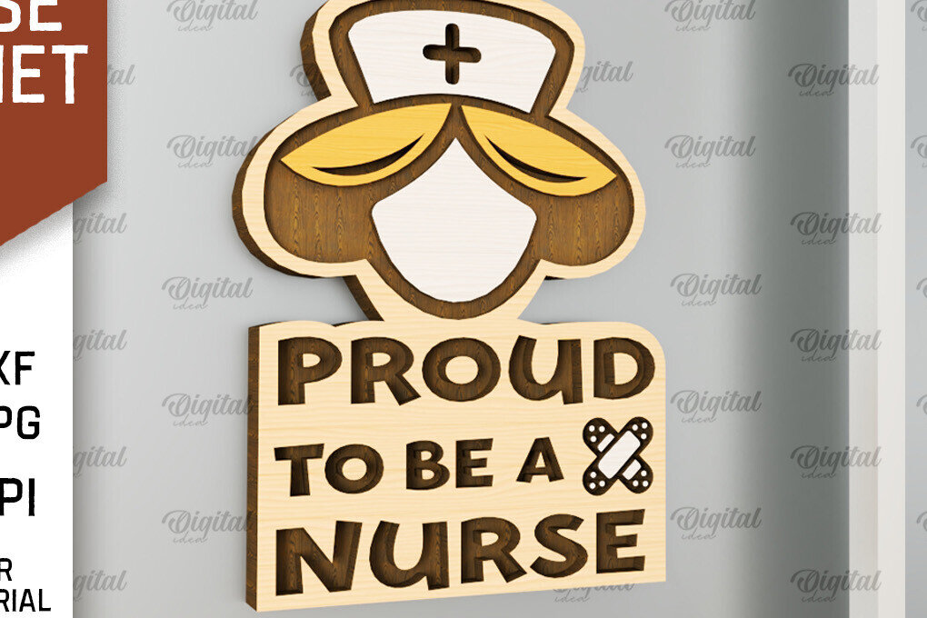 Intra απο ξύλο plywood 3mm-4mm πάχος – Nurse Wooden Magnet Δίασταση  20x20 cm INTRAFABR-98590977