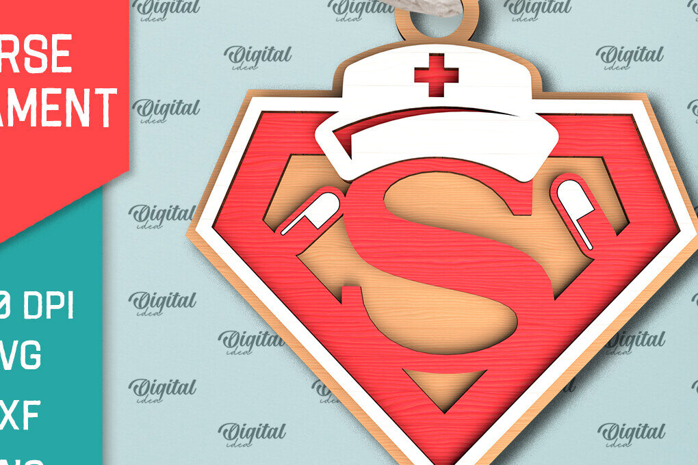 Intra απο ξύλο plywood 3mm-4mm πάχος – Νοσοκόμα Ξύλινο Στολίδι Δίασταση  20x20 cm INTRAFABR-99553035