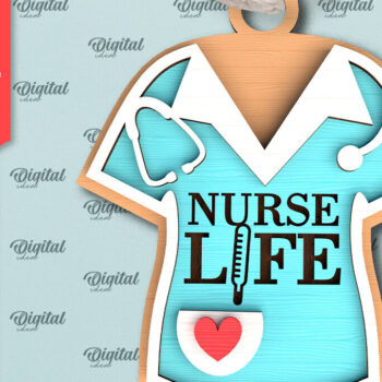 Intra απο ξύλο plywood 3mm-4mm πάχος – Νοσοκόμα Ξύλινο Στολίδι Δίασταση  20x20 cm INTRAFABR-99552859 - Image 1