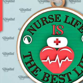 Intra απο ξύλο plywood 3mm-4mm πάχος – Νοσοκόμα Ξύλινο Στολίδι Δίασταση  20x20 cm INTRAFABR-99552883 - Image 1