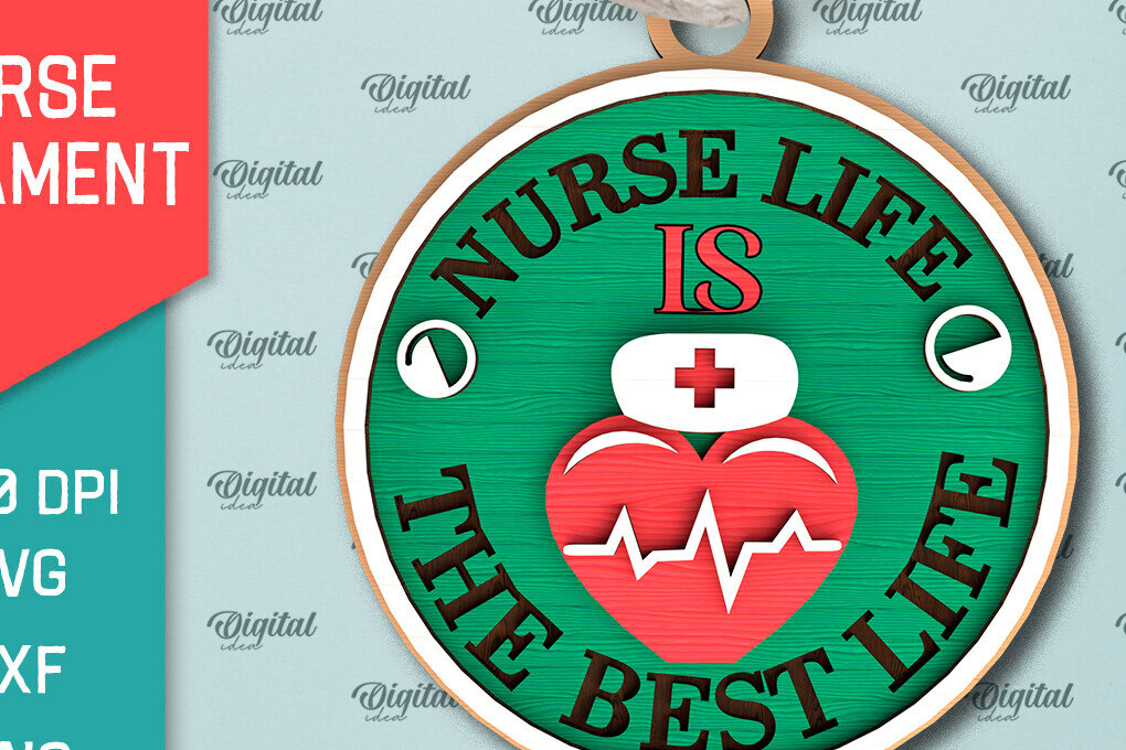 Intra απο ξύλο plywood 3mm-4mm πάχος – Νοσοκόμα Ξύλινο Στολίδι Δίασταση  20x20 cm INTRAFABR-99552883