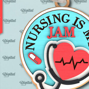 Intra απο ξύλο plywood 3mm-4mm πάχος – Νοσοκόμα Ξύλινο Στολίδι Δίασταση  20x20 cm INTRAFABR-99553010