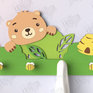 Intra απο ξύλο plywood 3mm-4mm πάχος – Κρεμάστρες τοίχου Nursery Bear|CNC Δίασταση  40x30 cm INTRAFABR-123371684