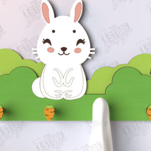 Intra απο ξύλο plywood 3mm-4mm πάχος – Κρεμάστρες τοίχου Nursery Bunny Cut Laser Δίασταση  40x30 cm INTRAFABR-123567675