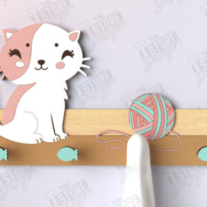 Intra απο ξύλο plywood 3mm-4mm πάχος – Κρεμάστρες τοίχου παιδικής γάτας με λέιζερ | CNC Δίασταση  40x30 cm INTRAFABR-123371748