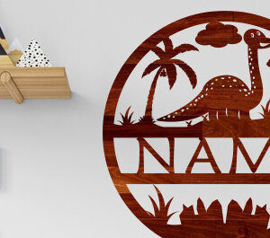 Intra απο ξύλο plywood 3mm-4mm πάχος – Νηπιαγωγείο Ονομασία Δεινοσαύρων Σήμα Δίασταση  20x20 cm INTRAFABR-100179451