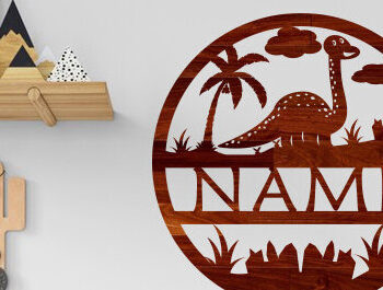 Intra απο ξύλο plywood 3mm-4mm πάχος – Νηπιαγωγείο Ονομασία Δεινοσαύρων Σήμα Δίασταση  20x20 cm INTRAFABR-100179451 - Image 1