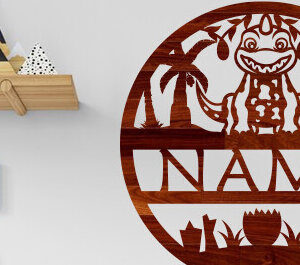 Intra απο ξύλο plywood 3mm-4mm πάχος – Νηπιαγωγείο Ονομασία Δεινοσαύρων Σήμα Δίασταση  20x20 cm INTRAFABR-100179454